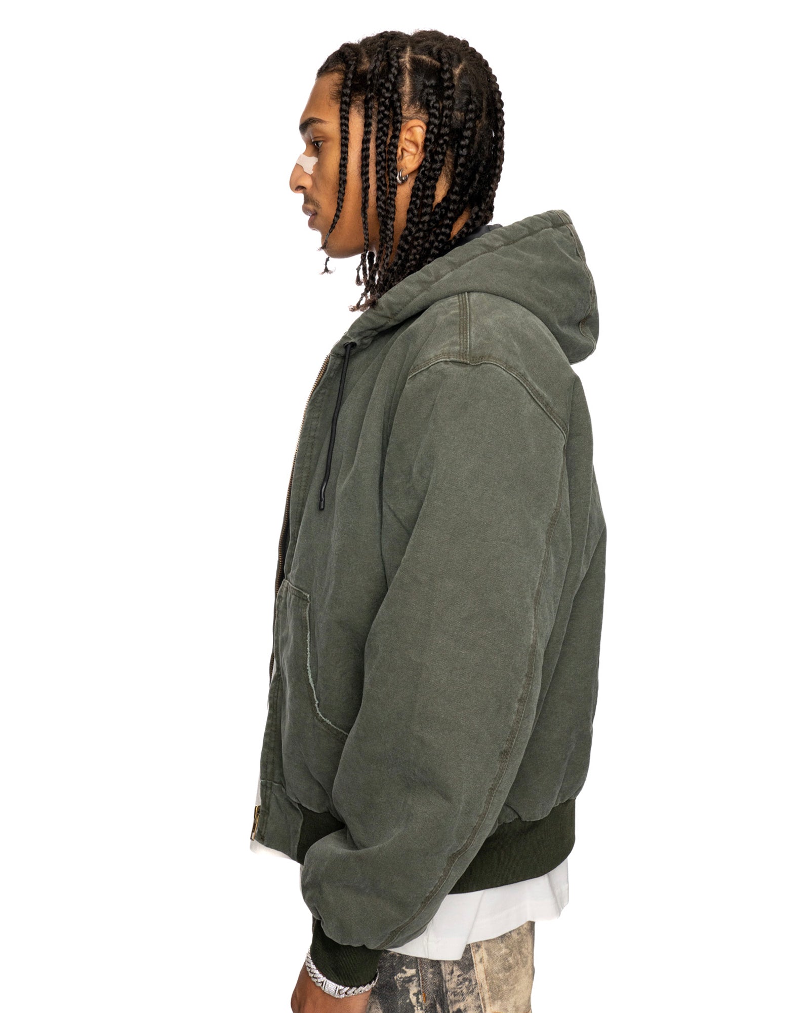 ZH2| PADDED ZIP HOODIE OLIVE