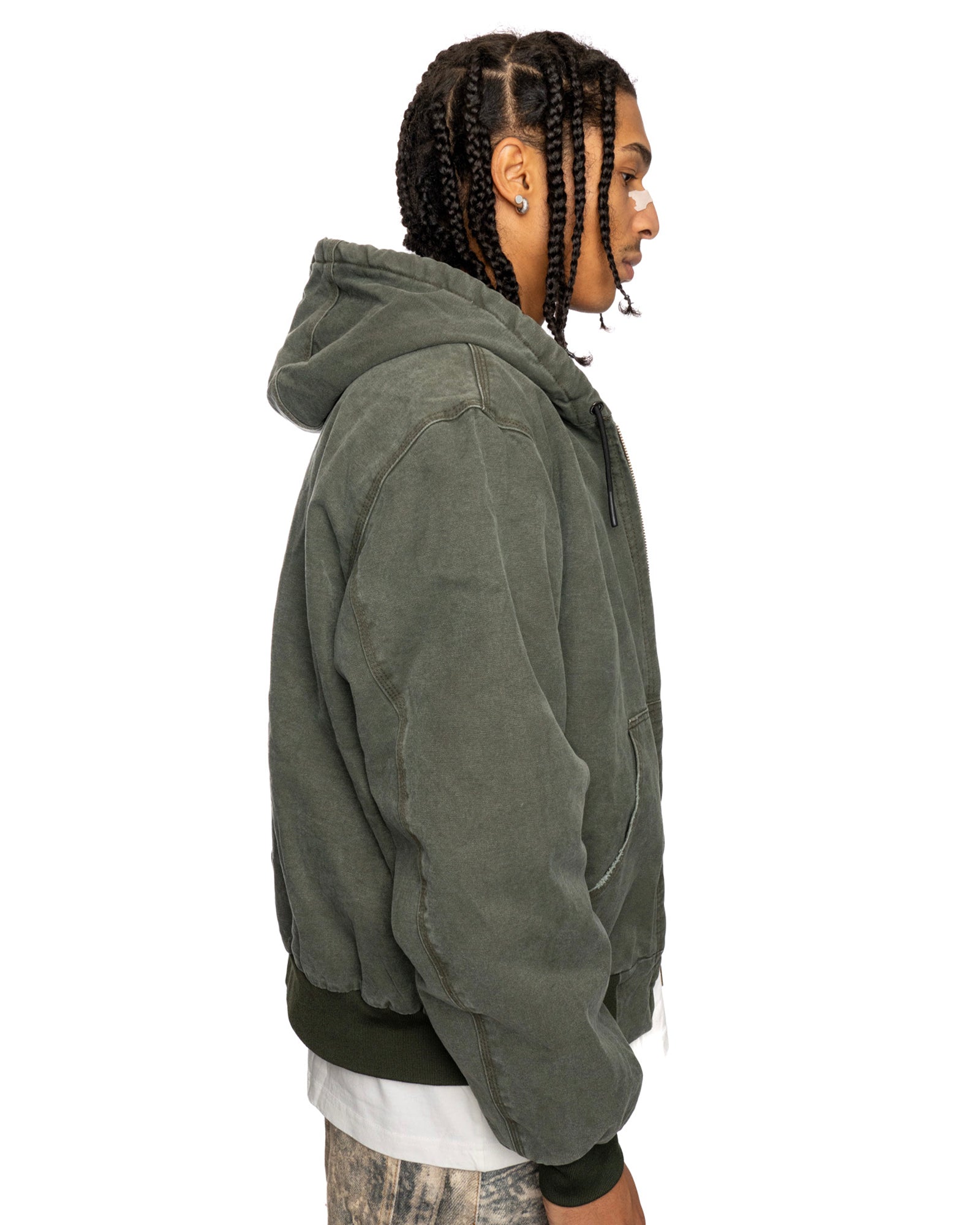 ZH2| PADDED ZIP HOODIE OLIVE