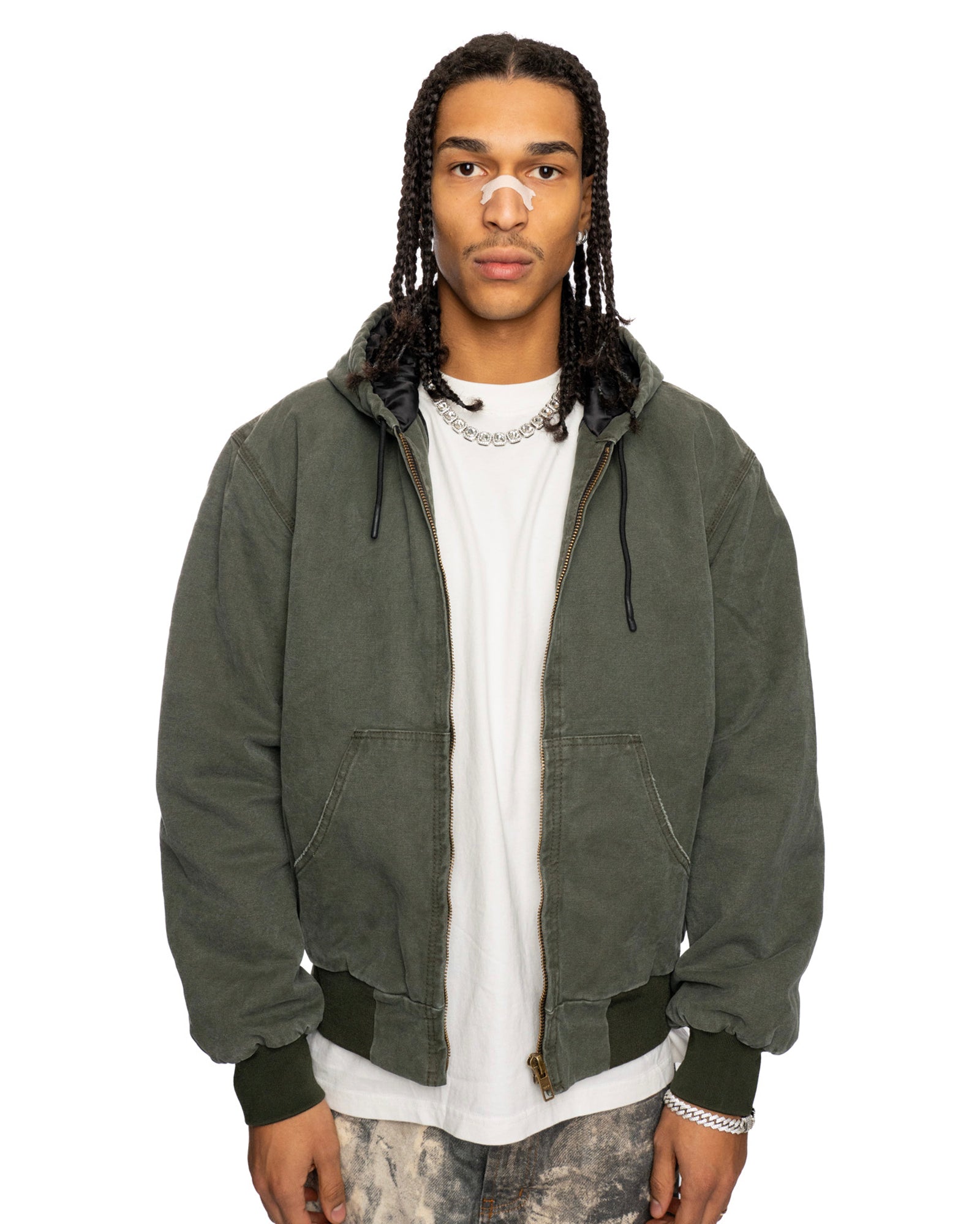 ZH2| PADDED ZIP HOODIE OLIVE