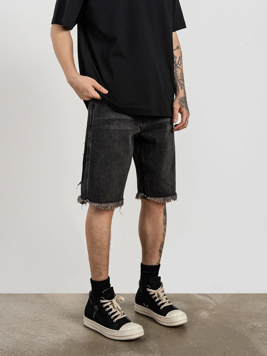 SH14|BLACK CARPENTER DENIM SHORT