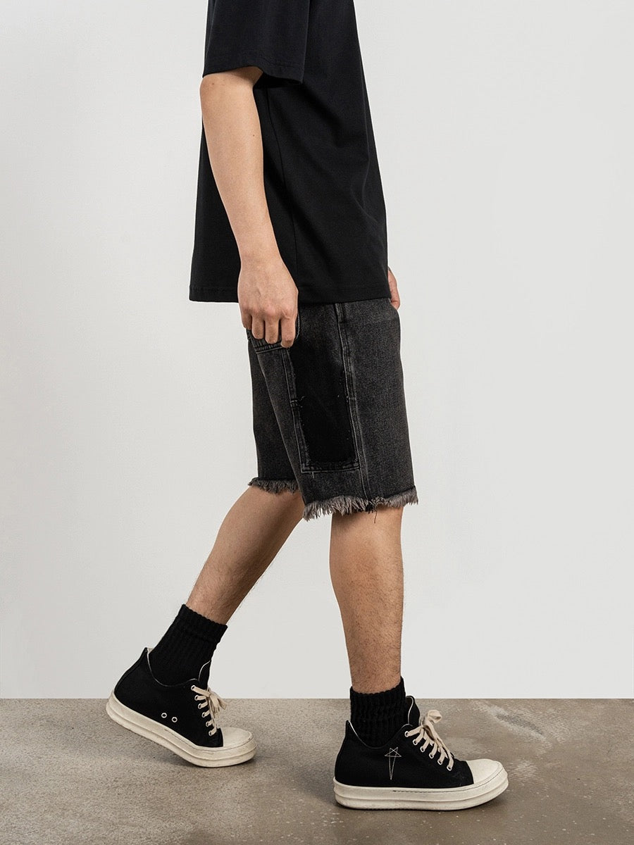 SH14|BLACK CARPENTER DENIM SHORT