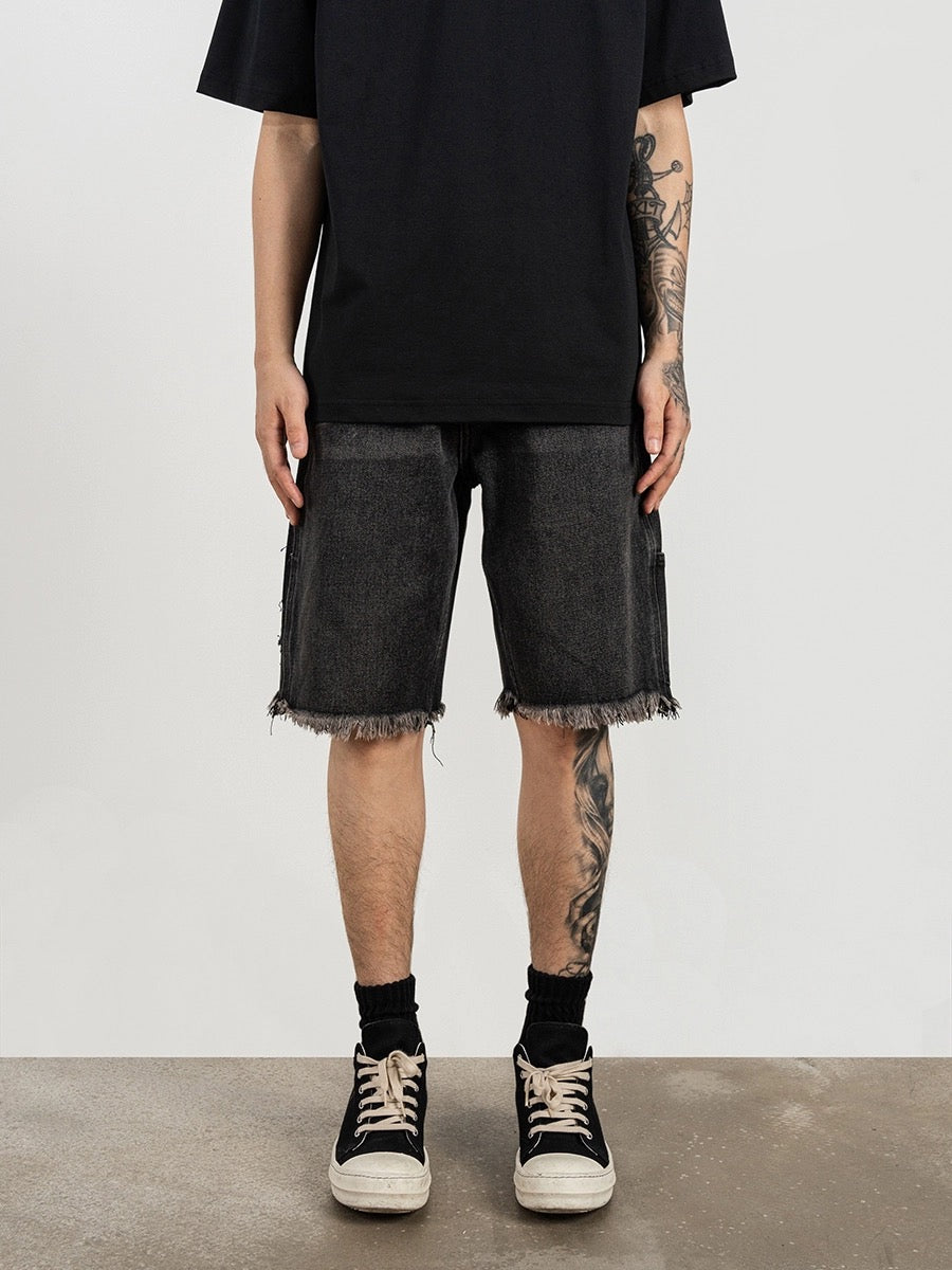 SH14|BLACK CARPENTER DENIM SHORT