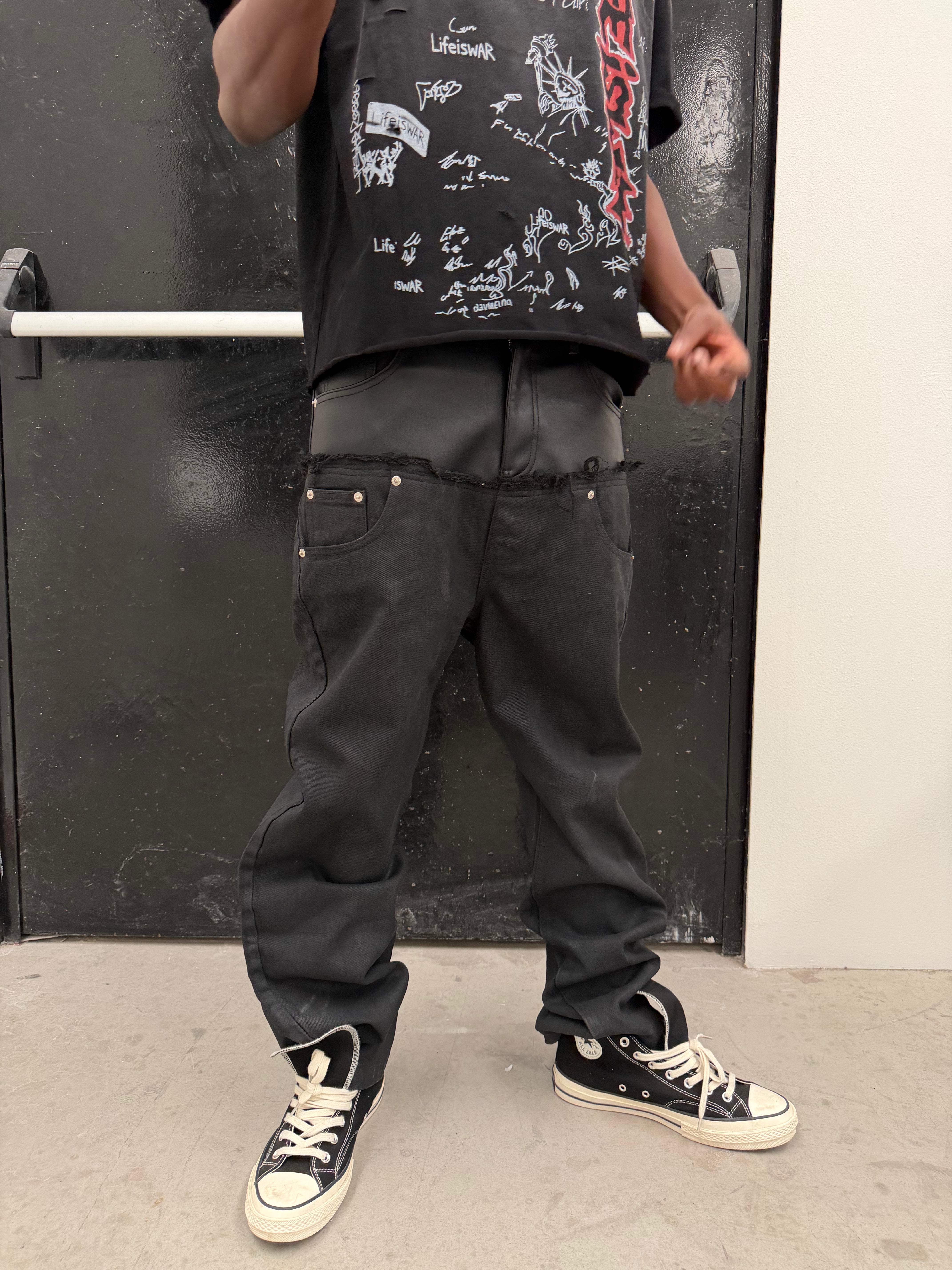 FW26|DOUBLE LEATHER PANT