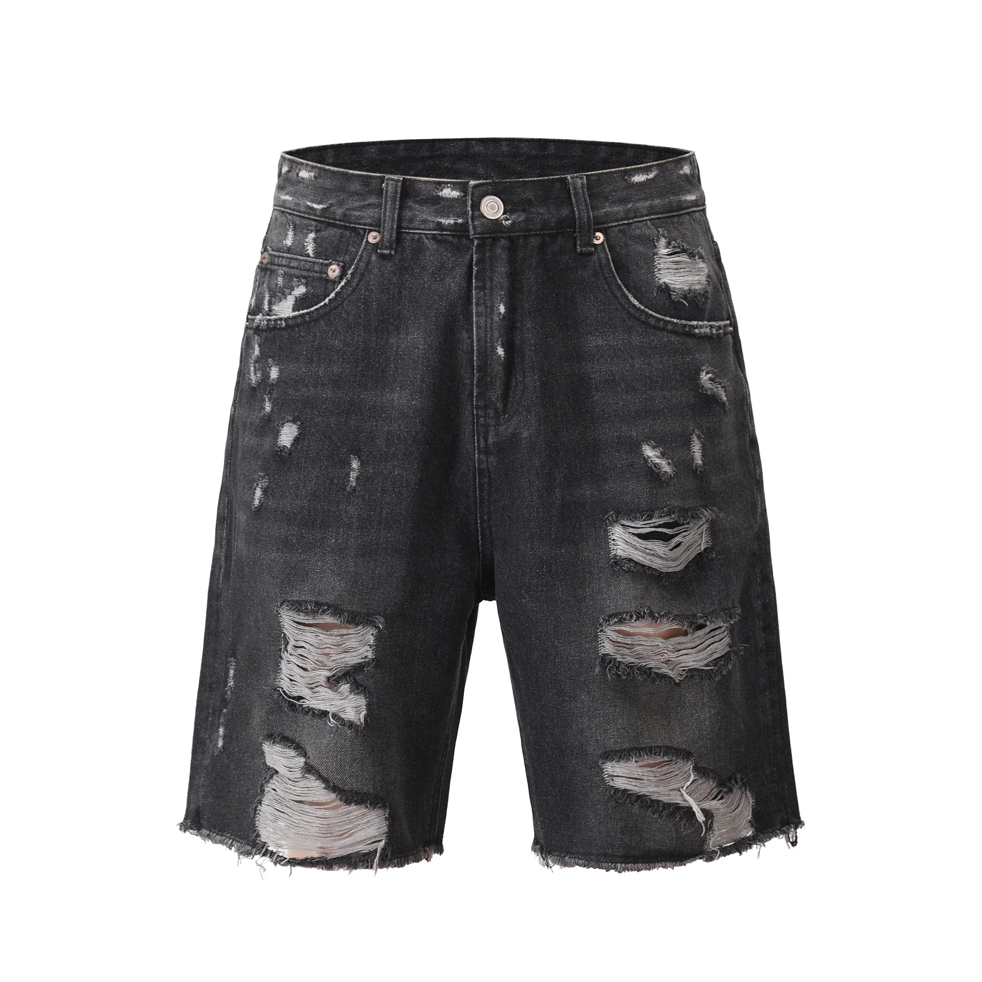 SH15|DISTRESSED BLACK SHORT