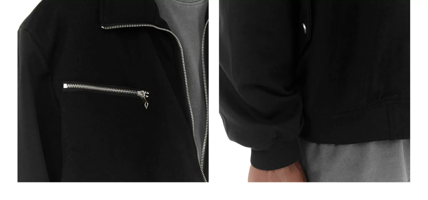 JT1|ZIP-UP BLACK JACKET