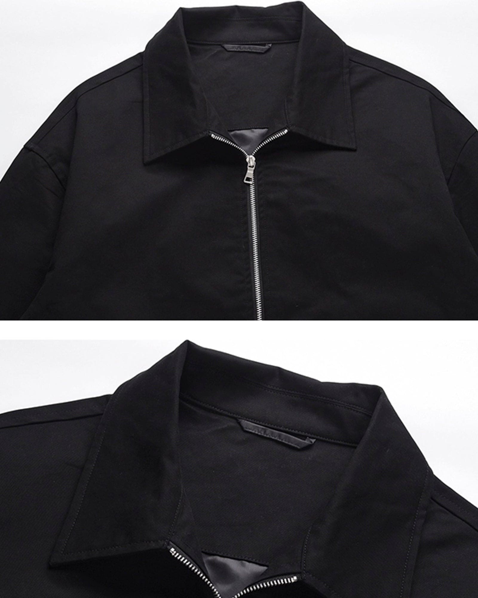 JT3| CROPPED BLACK ZIP JACKET