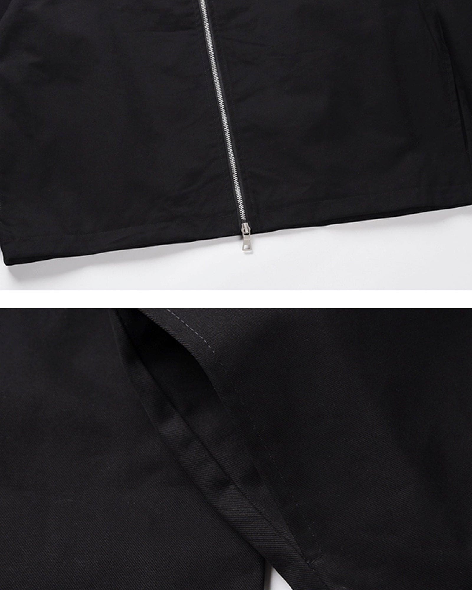 JT3| CROPPED BLACK ZIP JACKET