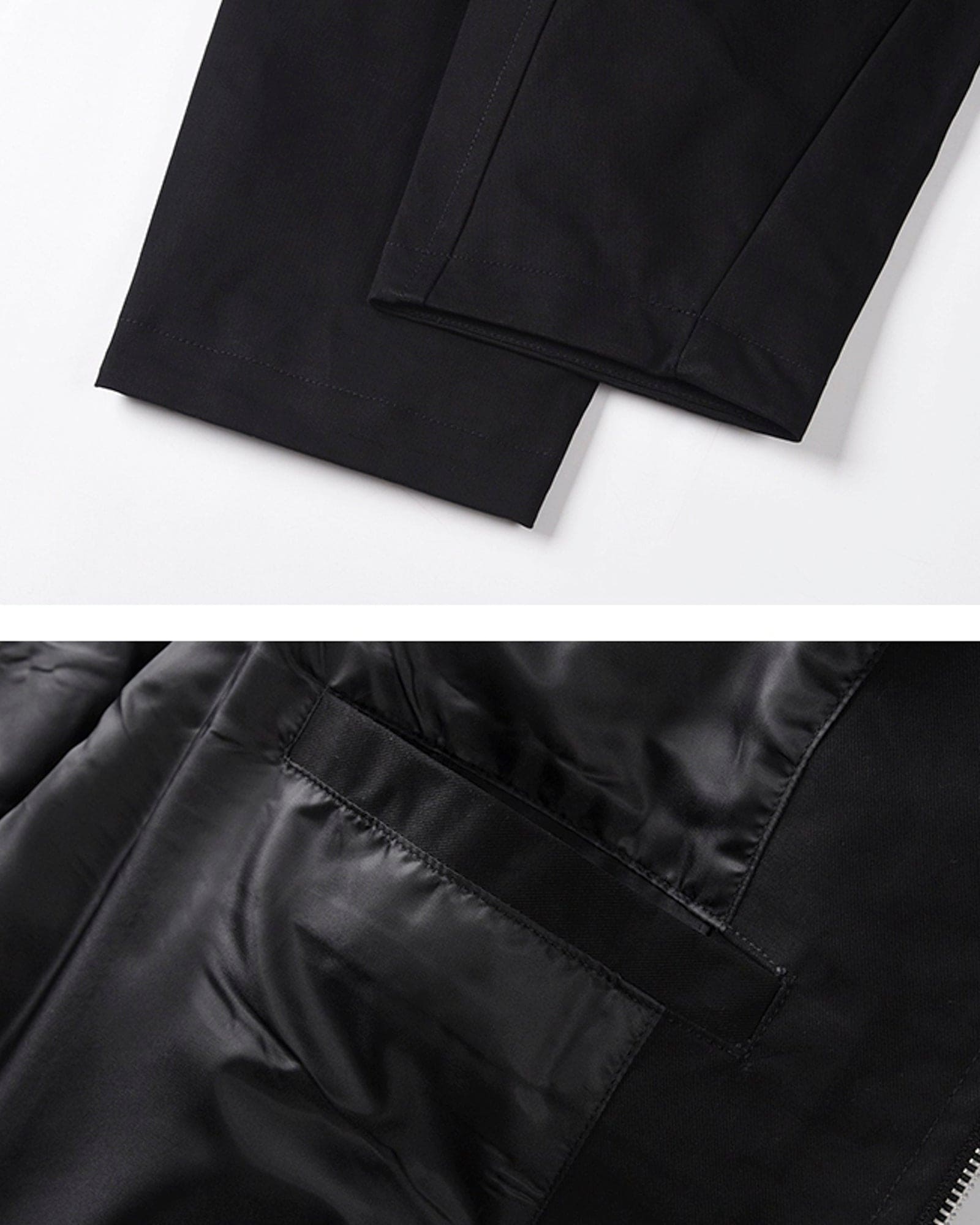 JT3| CROPPED BLACK ZIP JACKET