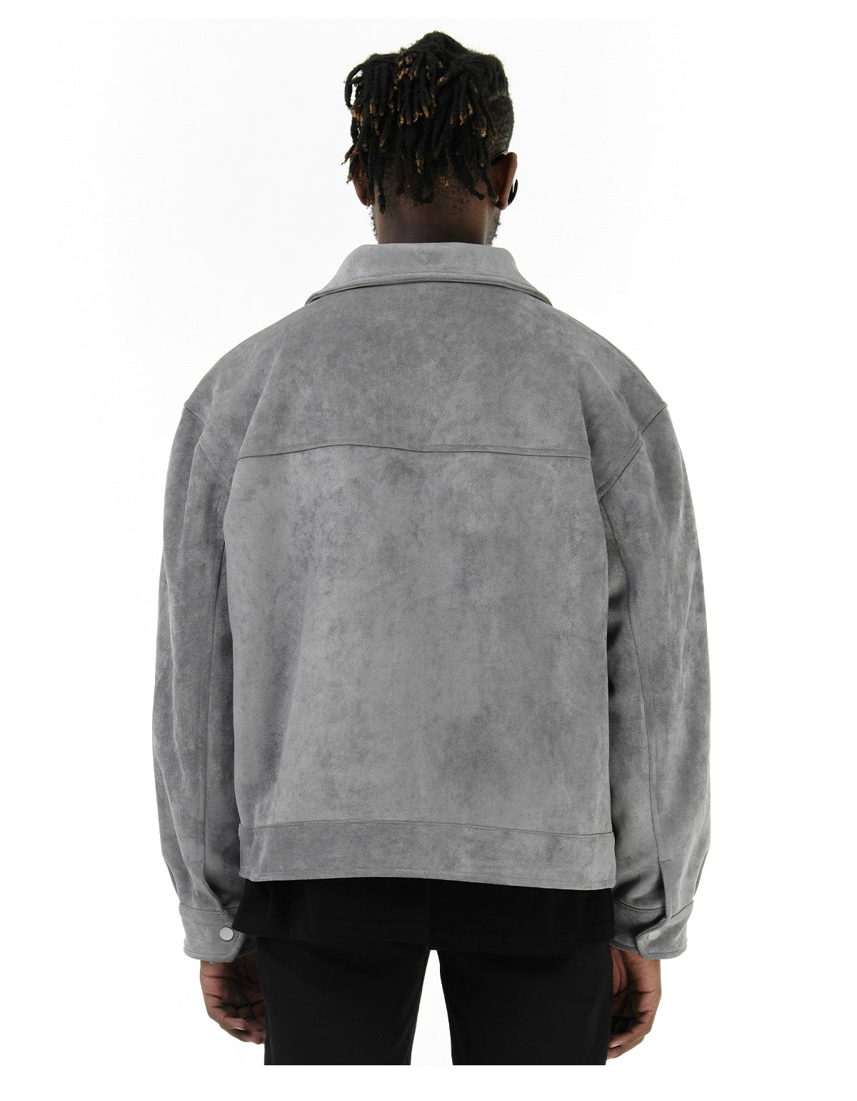 JT4|NIGHTCRAWLER GREY SUEDE JACKET