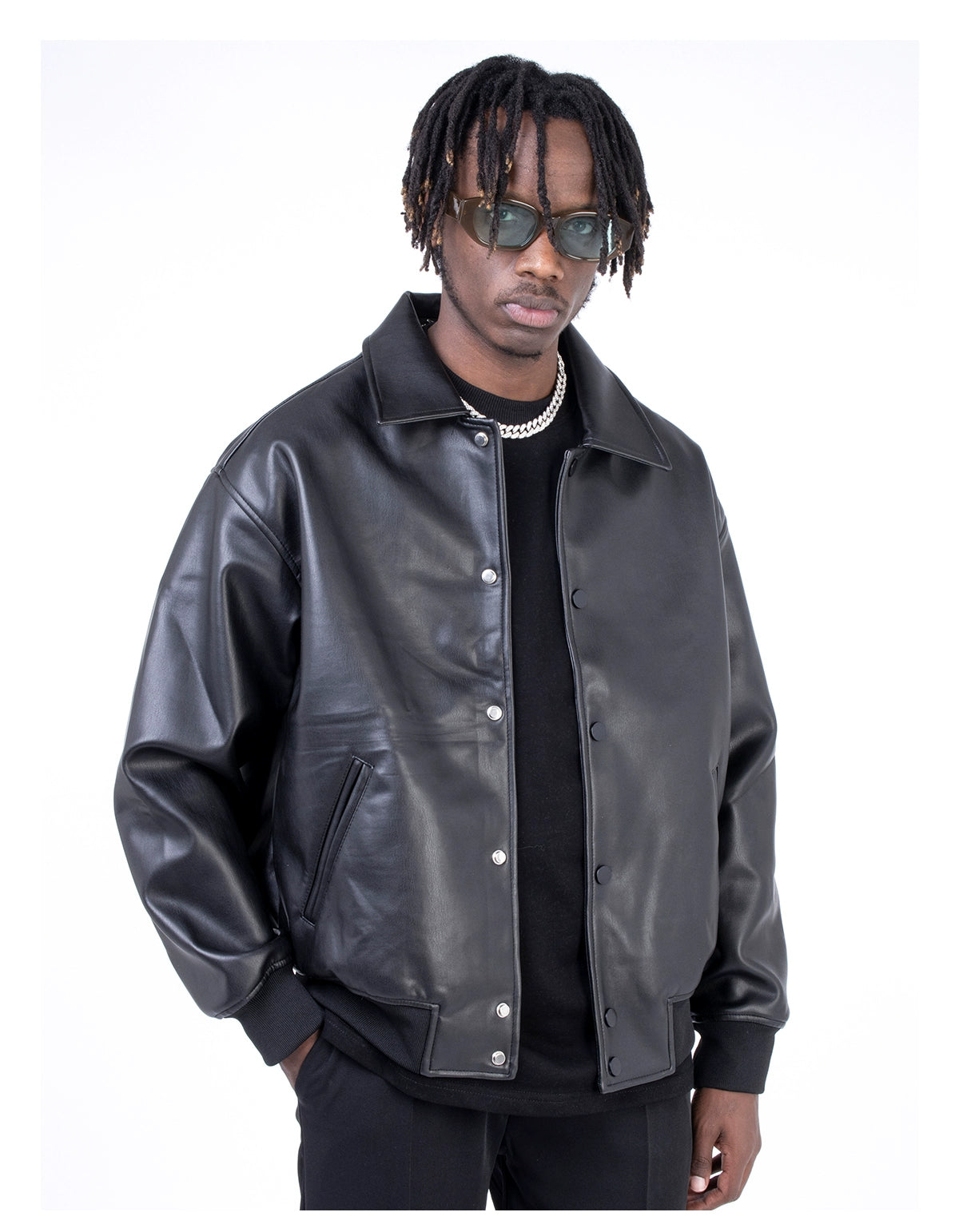 JT5| PLUTO BOXY LEATHER JACKET