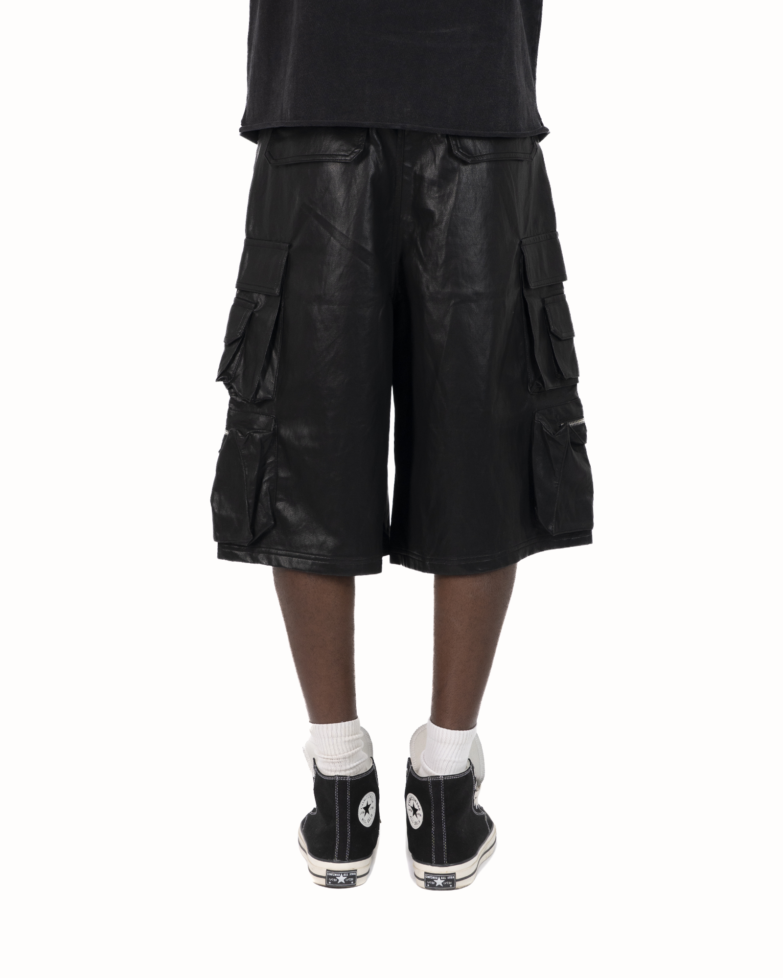 SS26|MULTIPOCKET LEATHER JORTS
