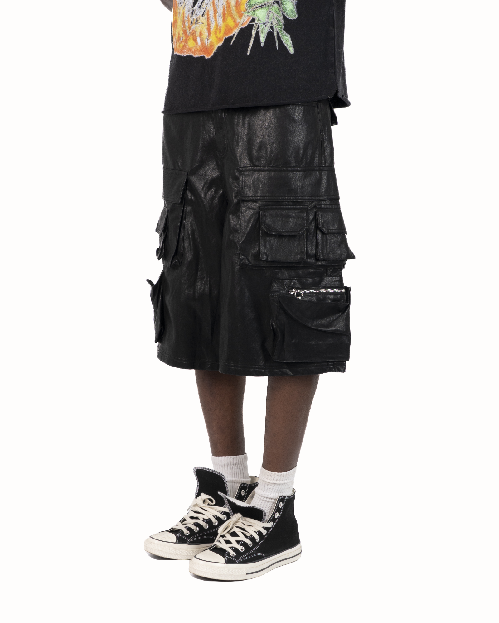 SS26|MULTIPOCKET LEATHER JORTS