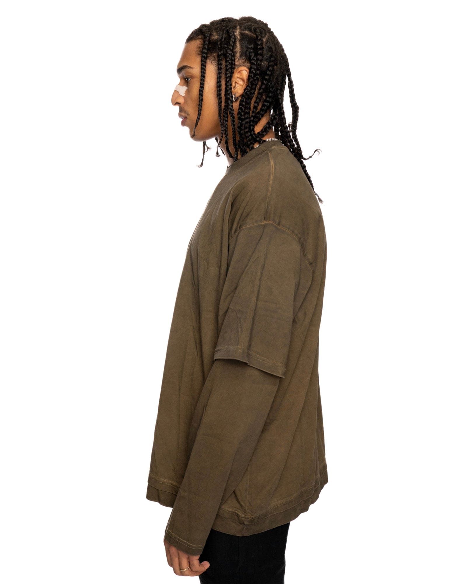 LS1|BROWN LAYERED OVERSIZED LONG SLEEVE