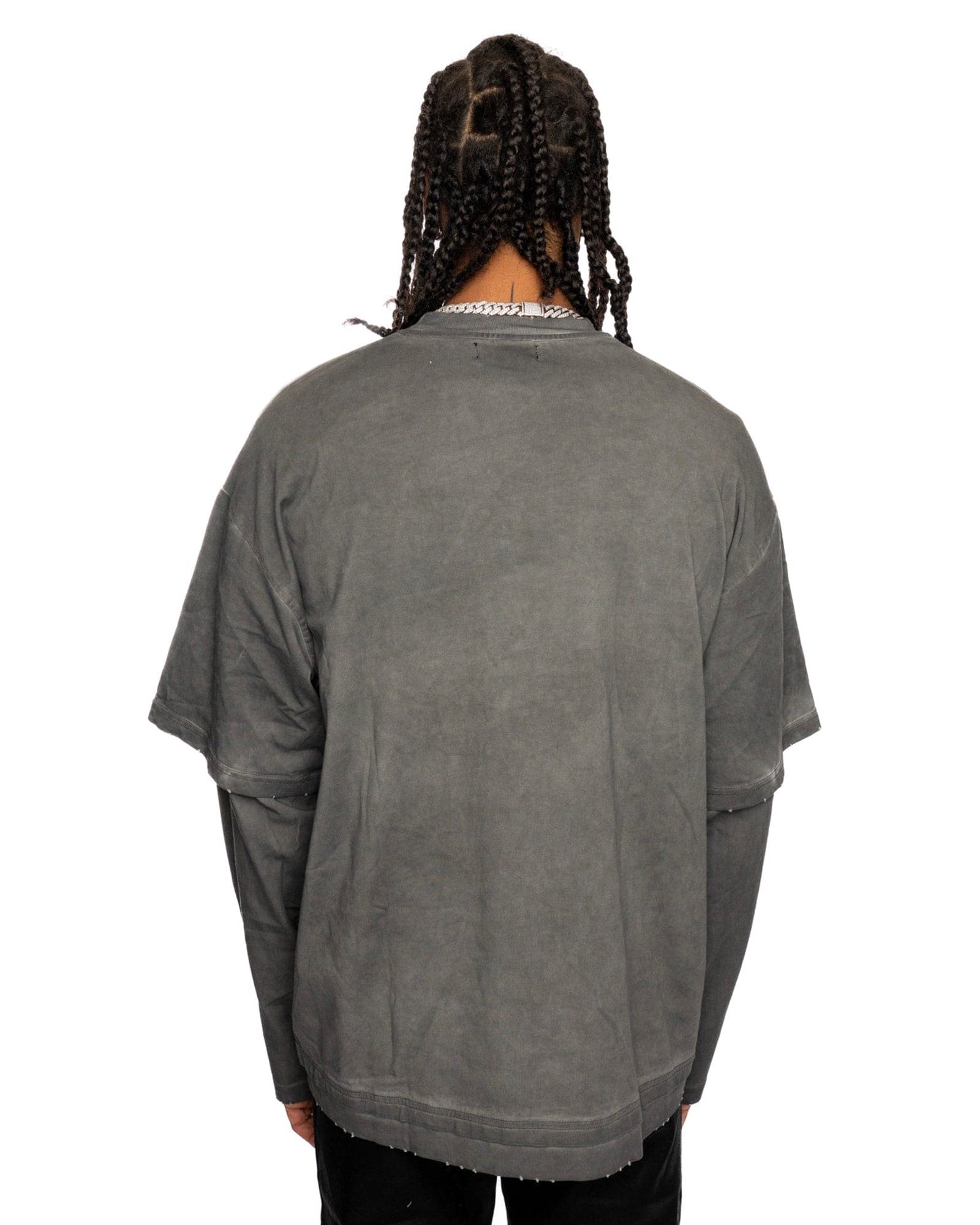 LS1|GREY LAYERED OVERSIZED LONG SLEEVE