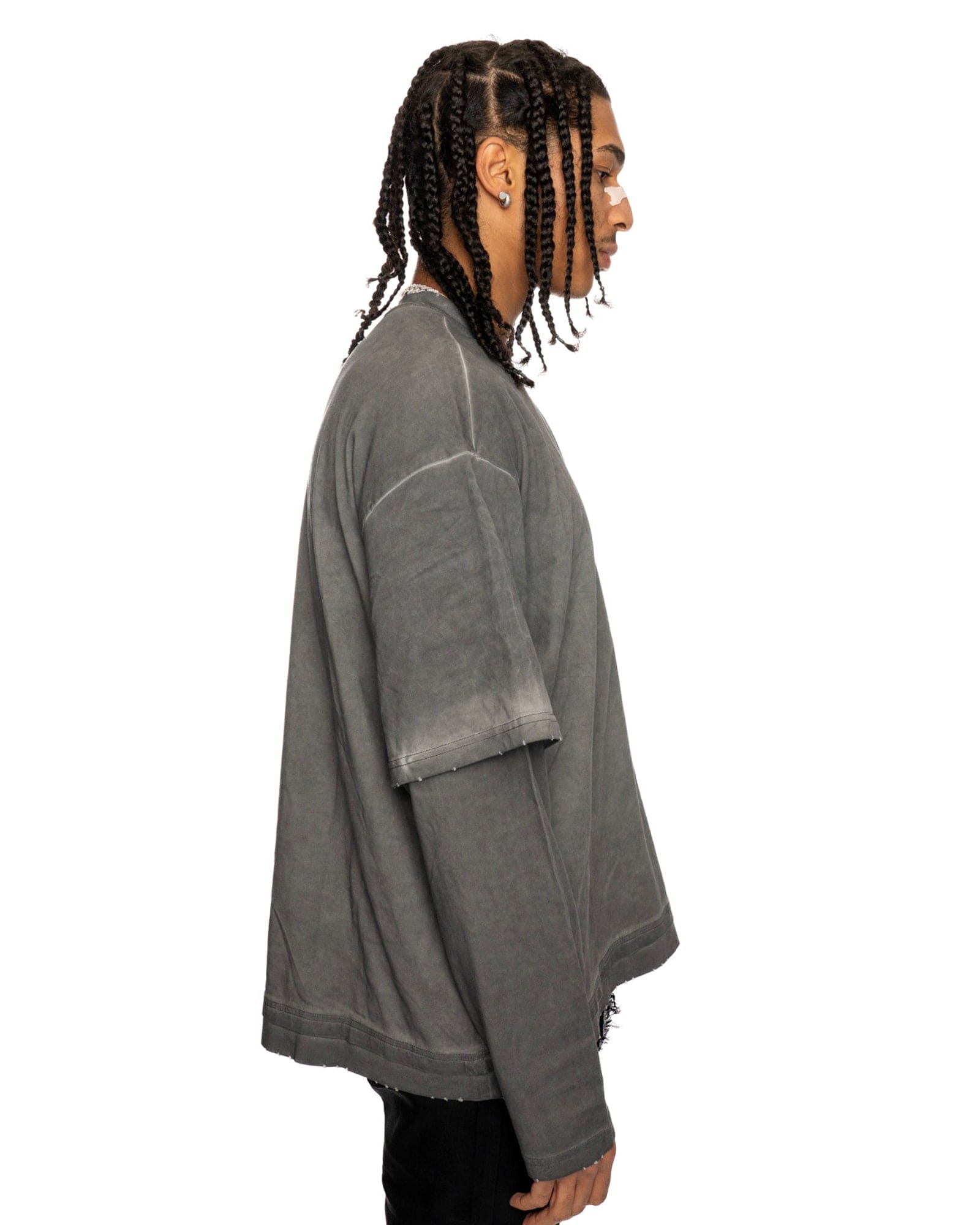 LS1|GREY LAYERED OVERSIZED LONG SLEEVE