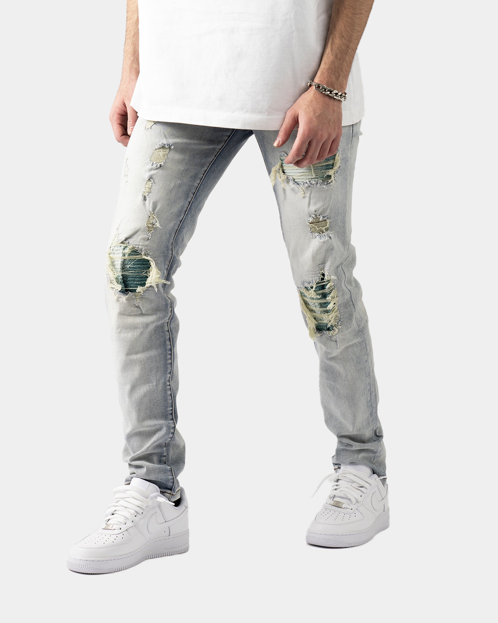 SK22|LIZARD SKINNY DENIM