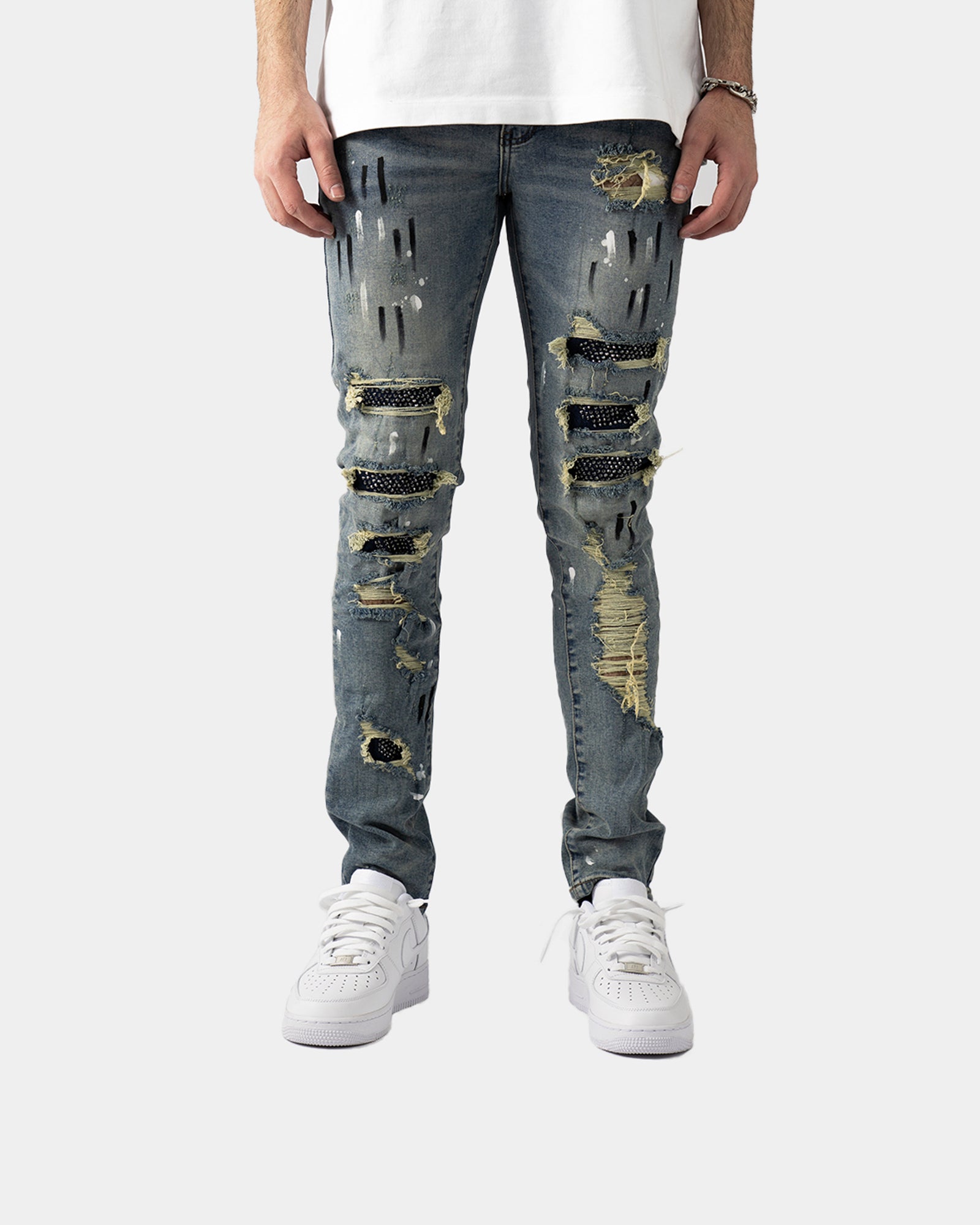 SK23|CRYSTAL SKINNY DENIM