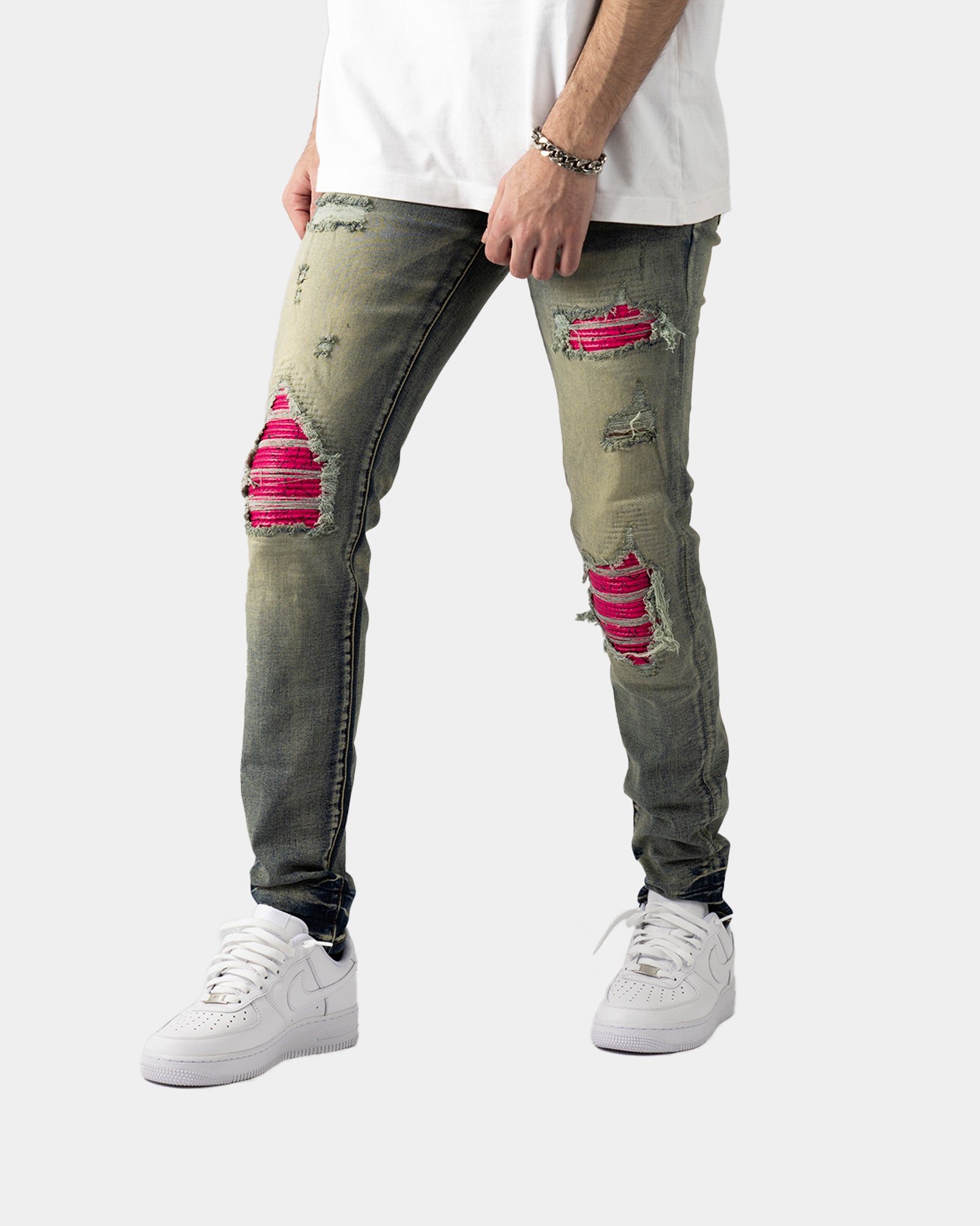 SK25|SUPER PINK SKINNY DENIM