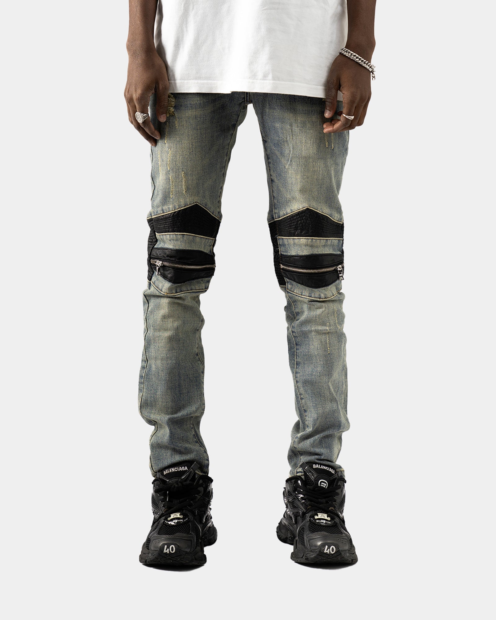 SK26|DARK BIKER SKINNY DENIM