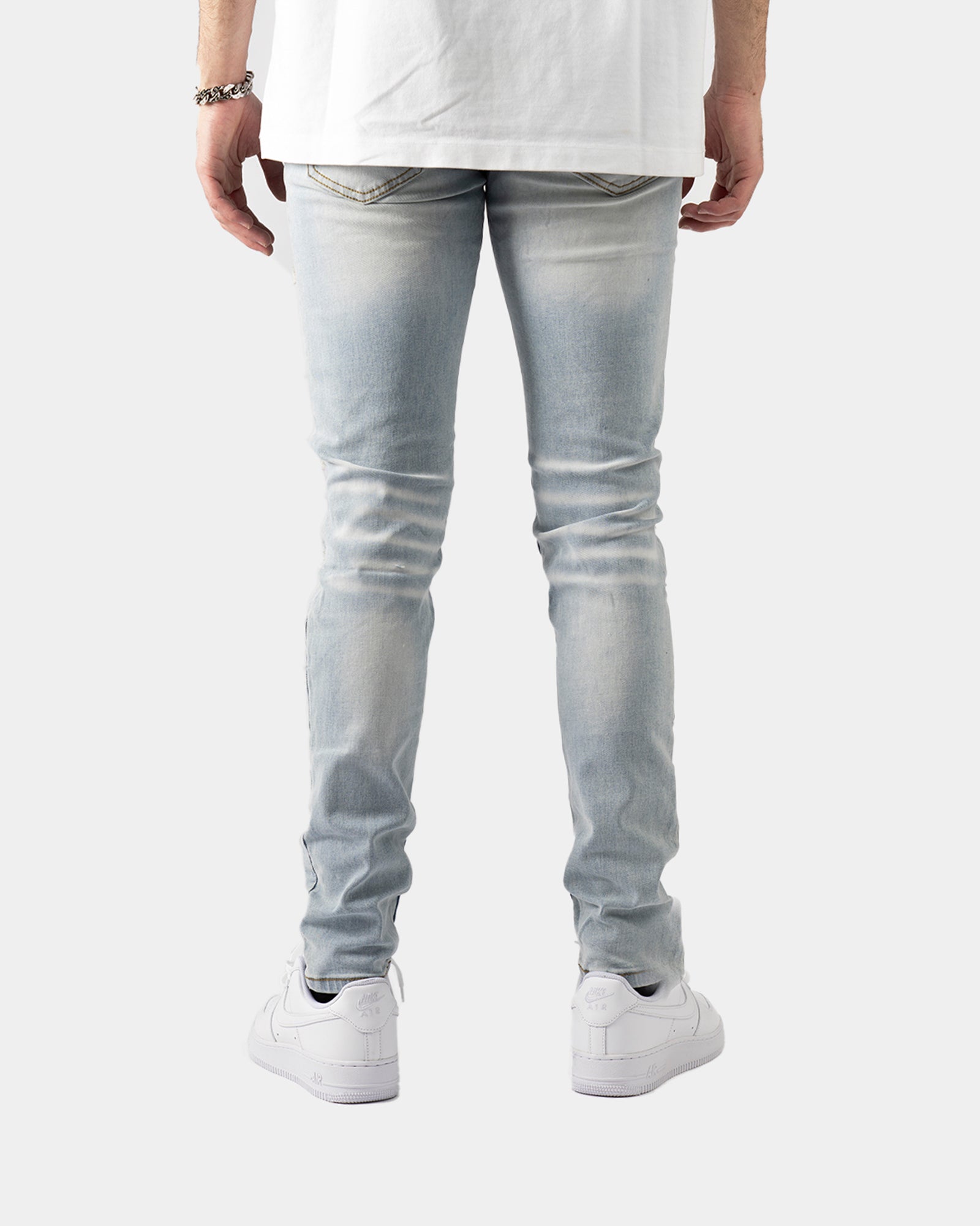 SK30|WHITE CRYSTAL SKINNY DENIM