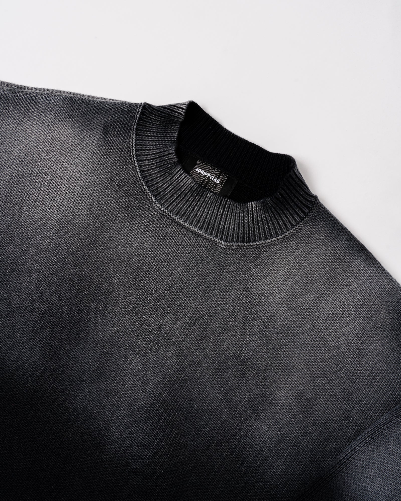 SW1|BLACK OPIUM DISTRESSED SWEATER