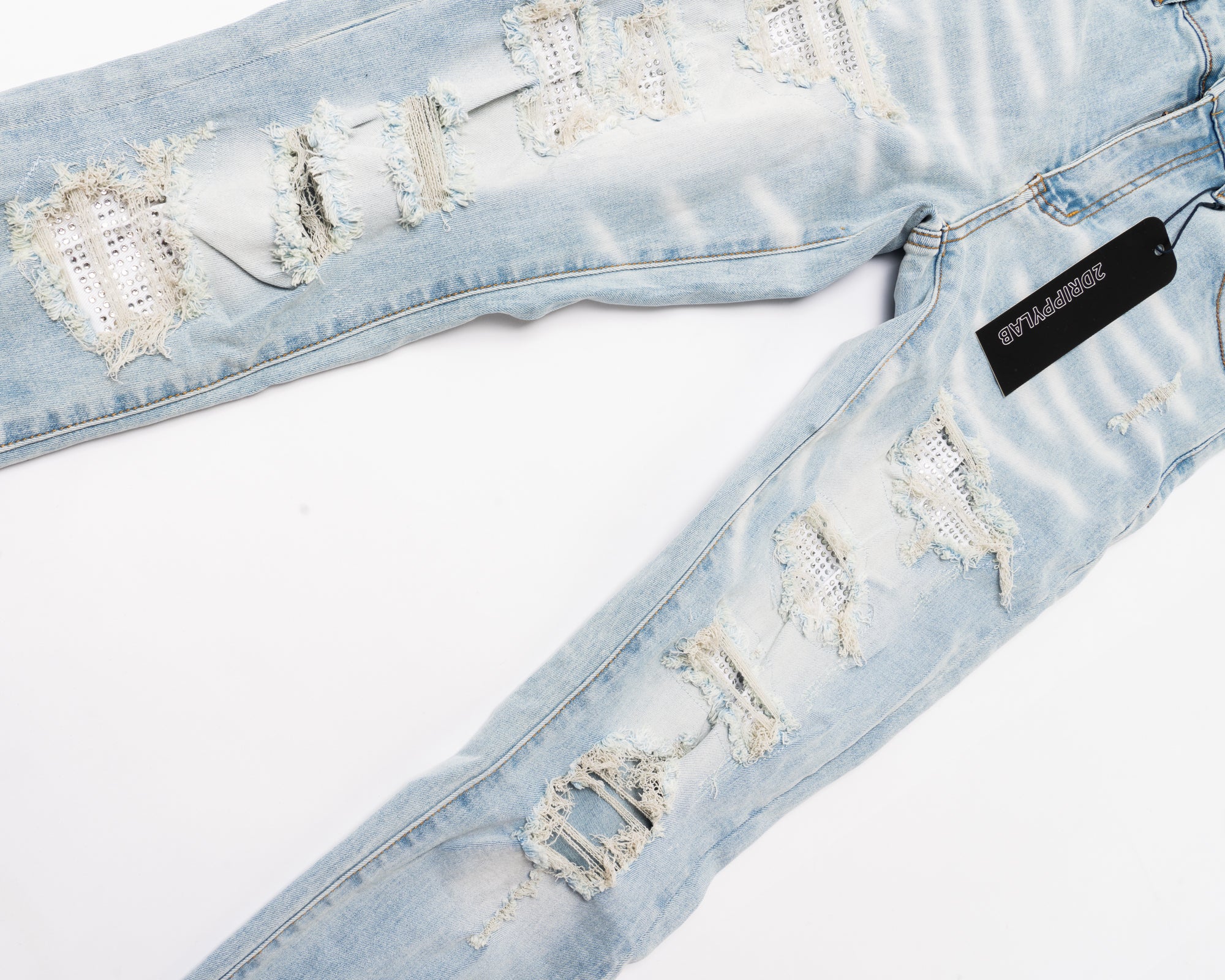 SK30|WHITE CRYSTAL SKINNY DENIM