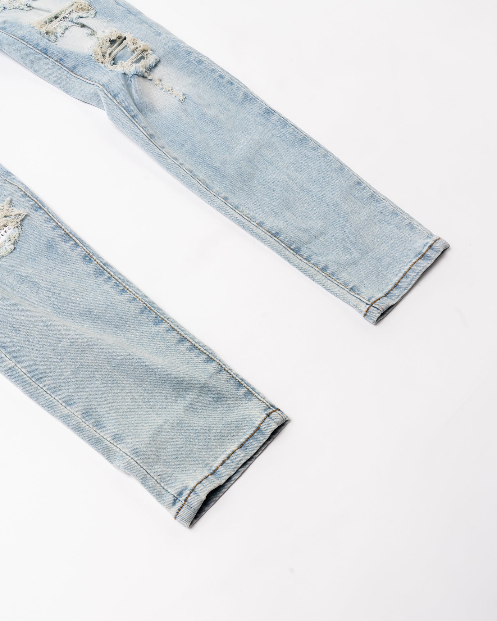 SK30|WHITE CRYSTAL SKINNY DENIM