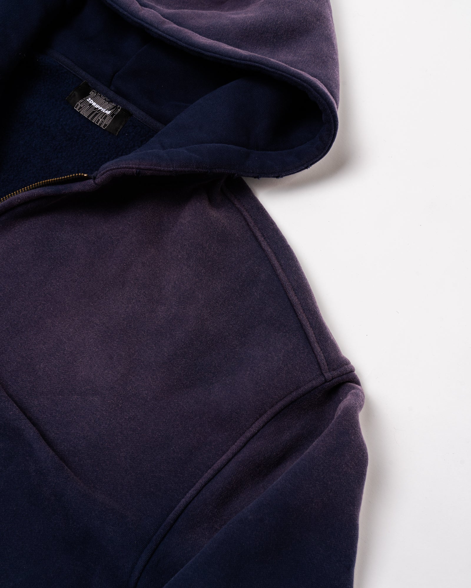 ZH4|BOXY PURPLE ZIP-HOODIE