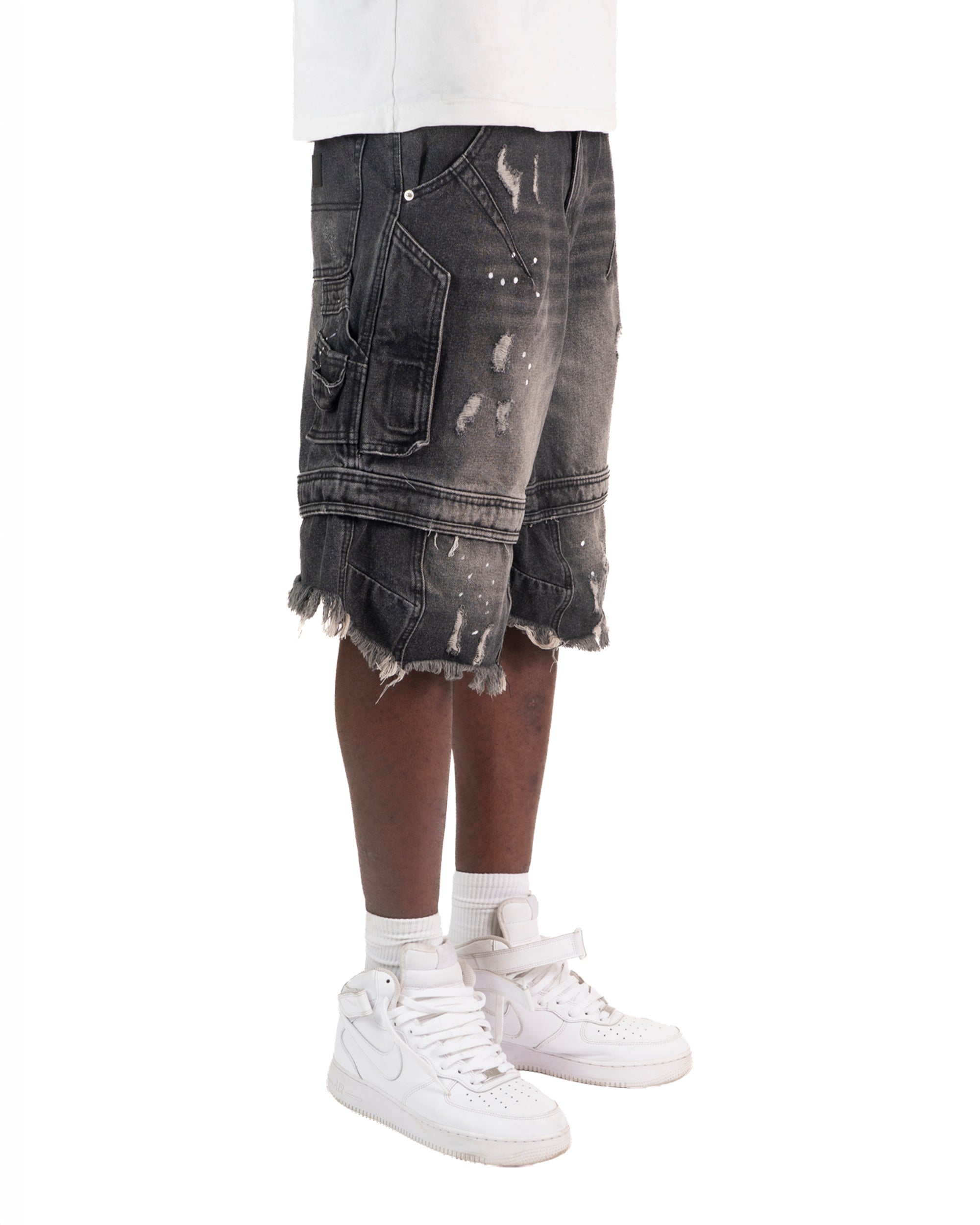 SS26|BLACK MOTO JORTS