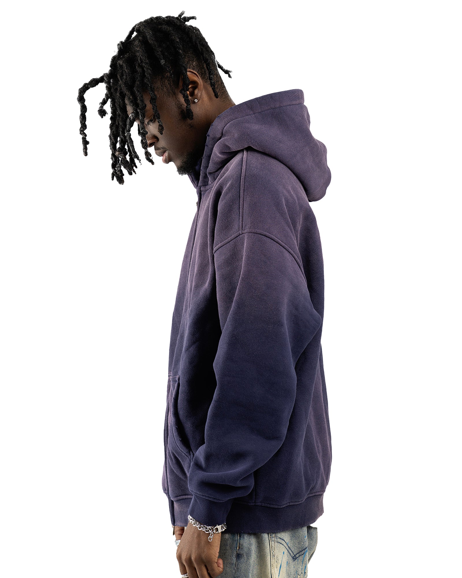 ZH4|BOXY PURPLE ZIP-HOODIE