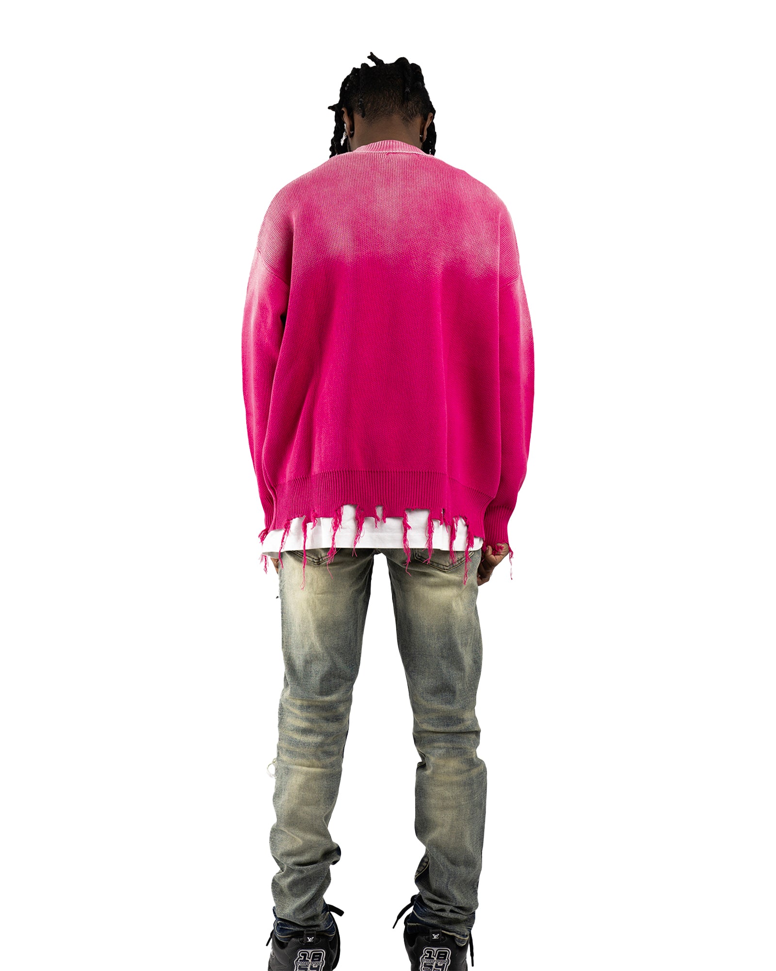 SW1|PINK OPIUM DISTRESSED SWATER