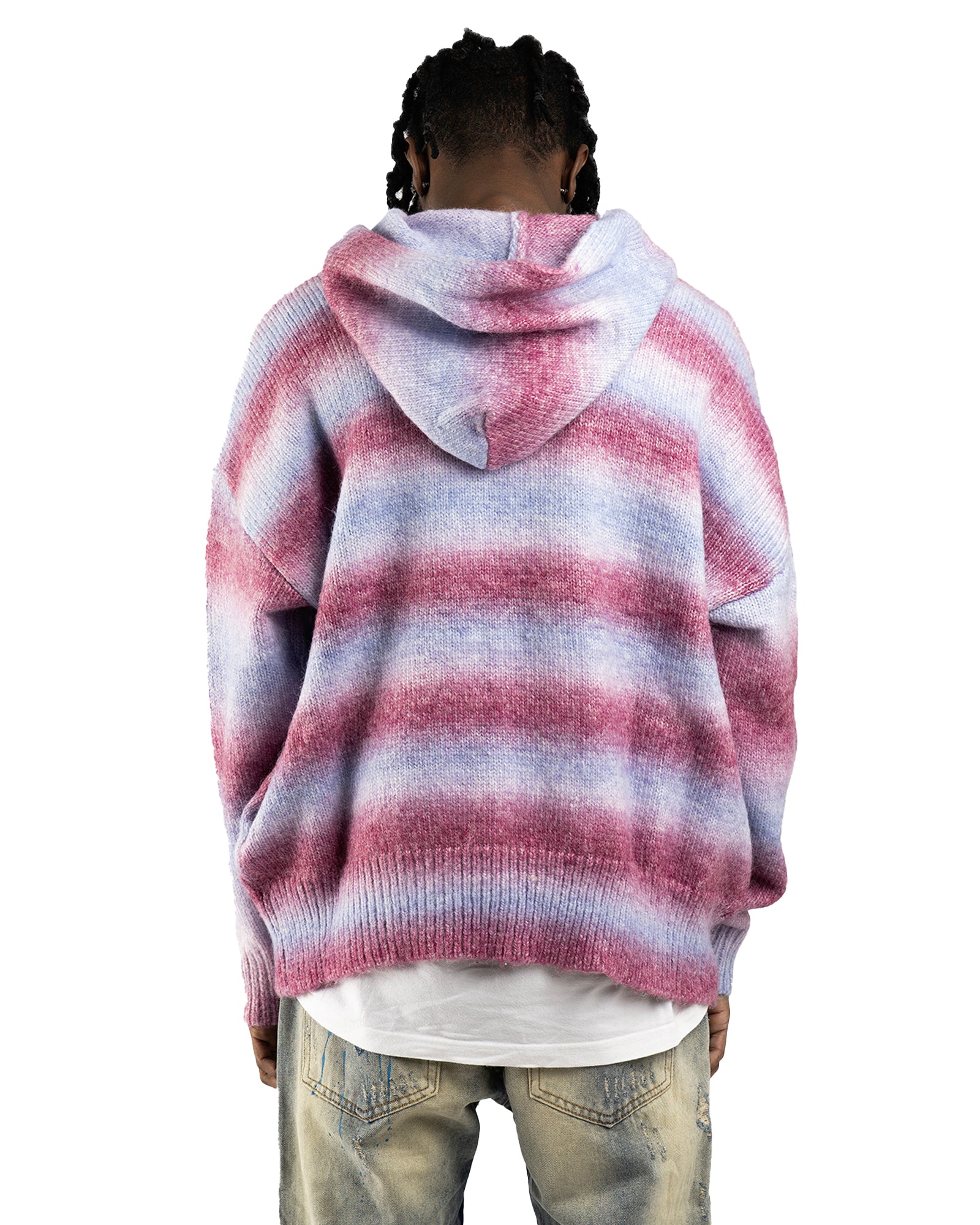 HD01|MOHAIR GLIZ PINK HOODIE