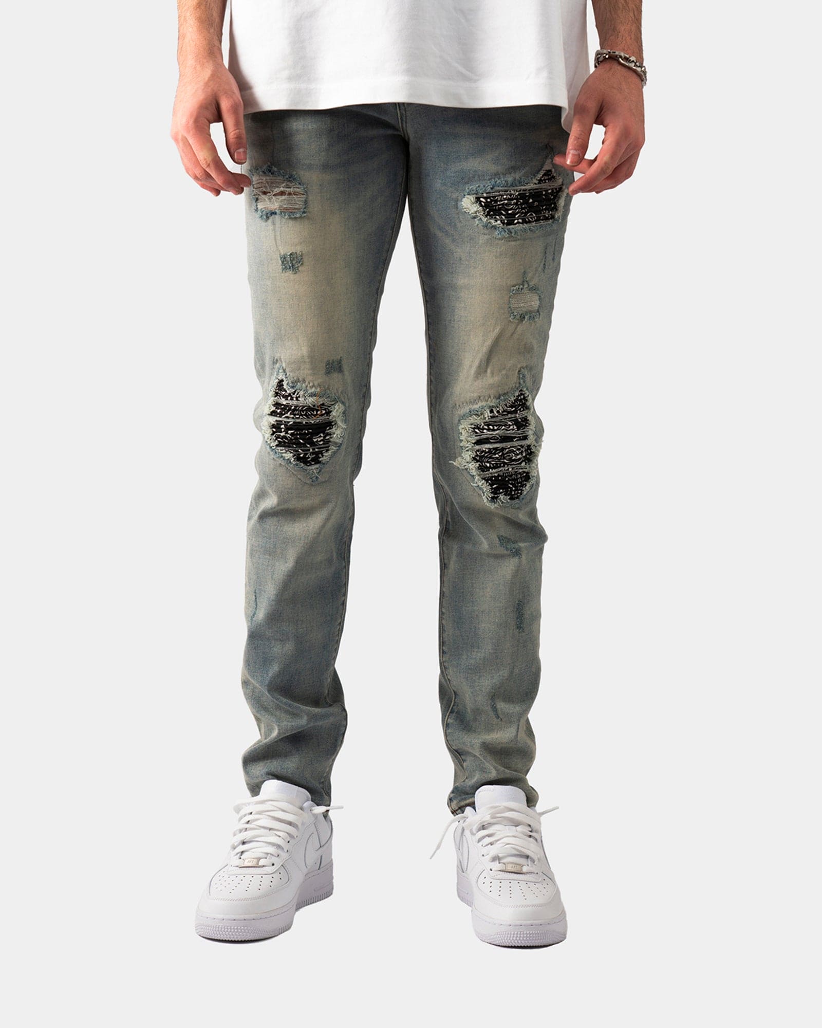 SK21|DARK BANDANA SKINNY DENIM