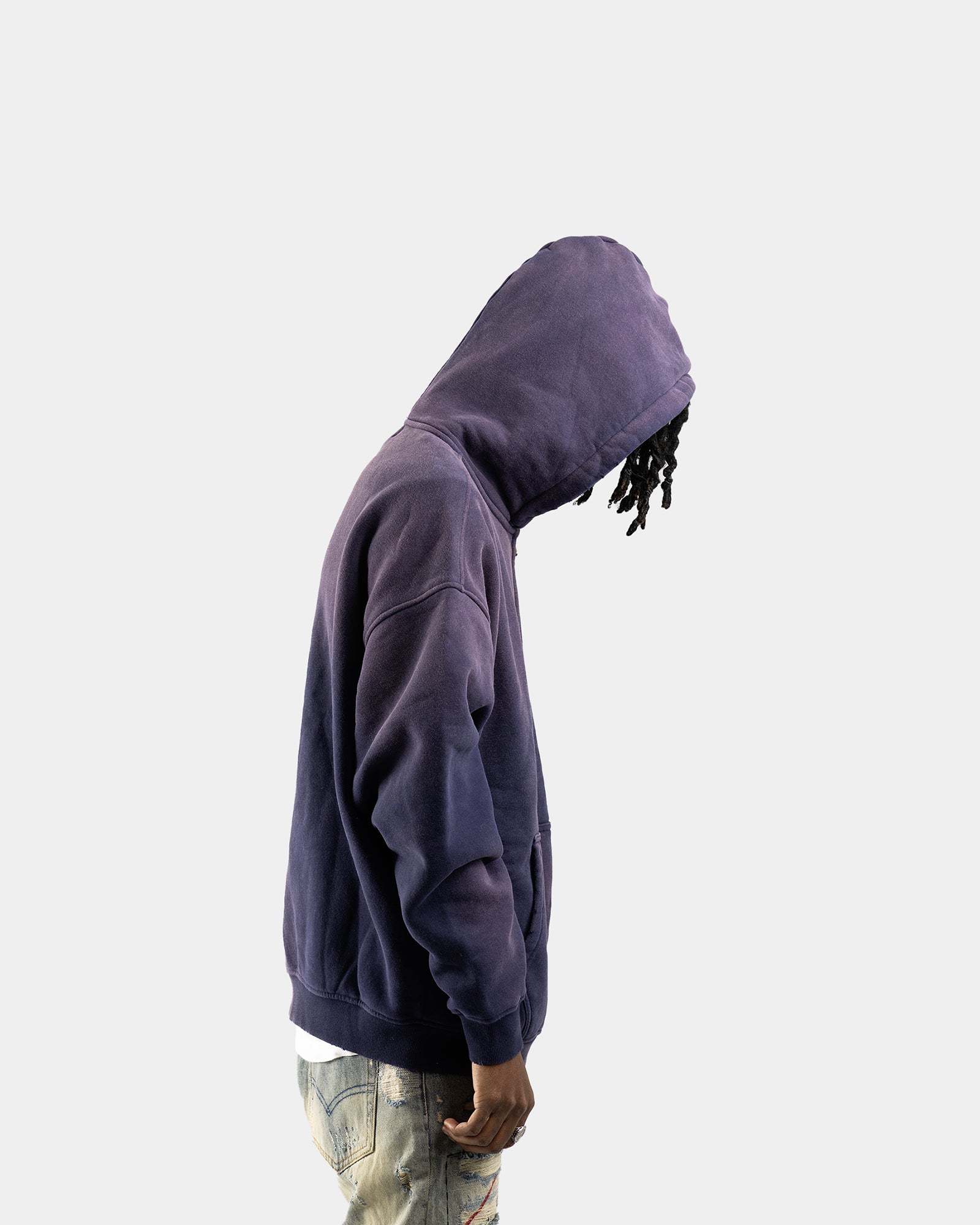 ZH4|BOXY PURPLE ZIP-HOODIE