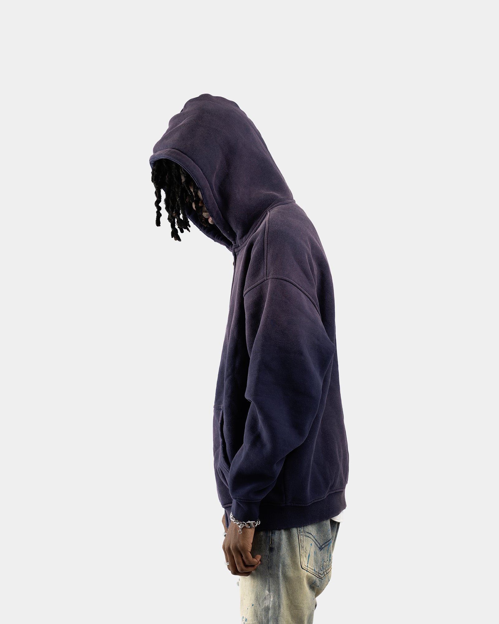 ZH4|BOXY PURPLE ZIP-HOODIE