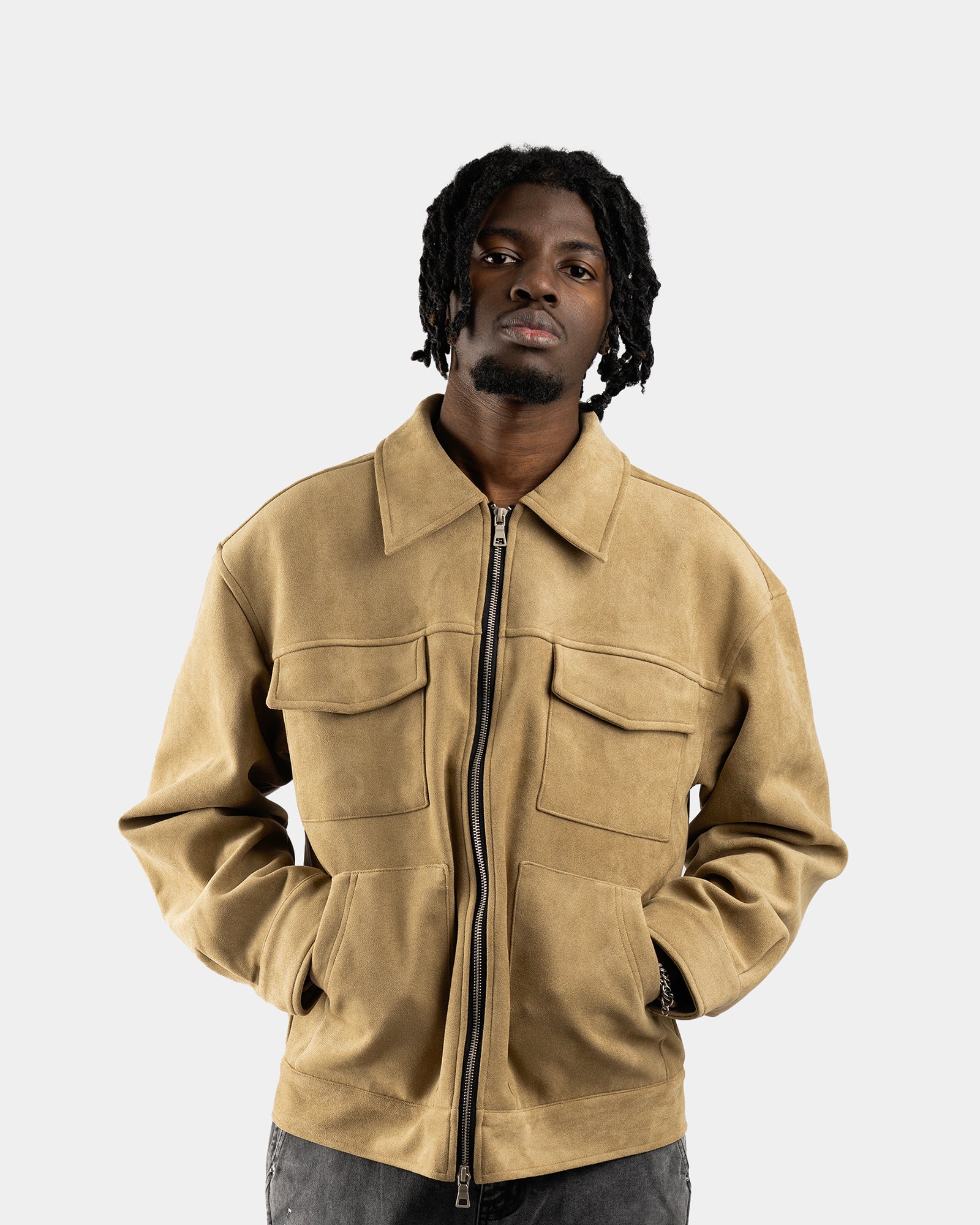 JT4|NIGHTCRAWLER BROWN SUEDE JACKET