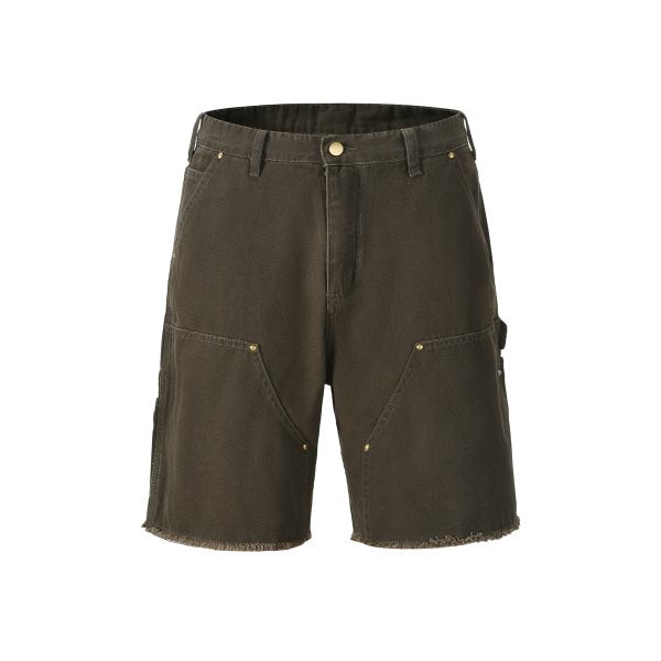 SH5|OLIVE DOUBLE KNEE SHORT DENIM