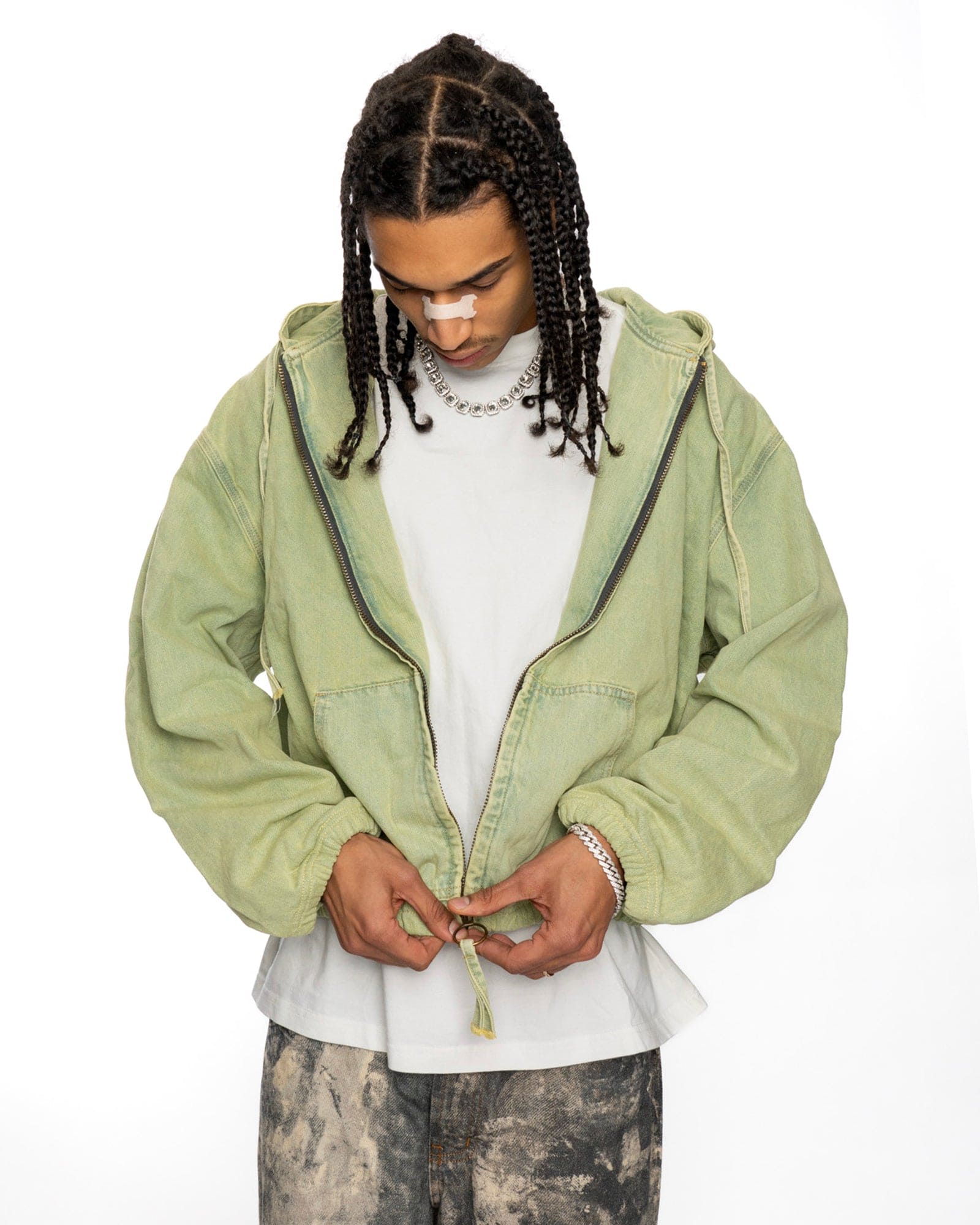 JT13| GREEN ZIP-JACKET