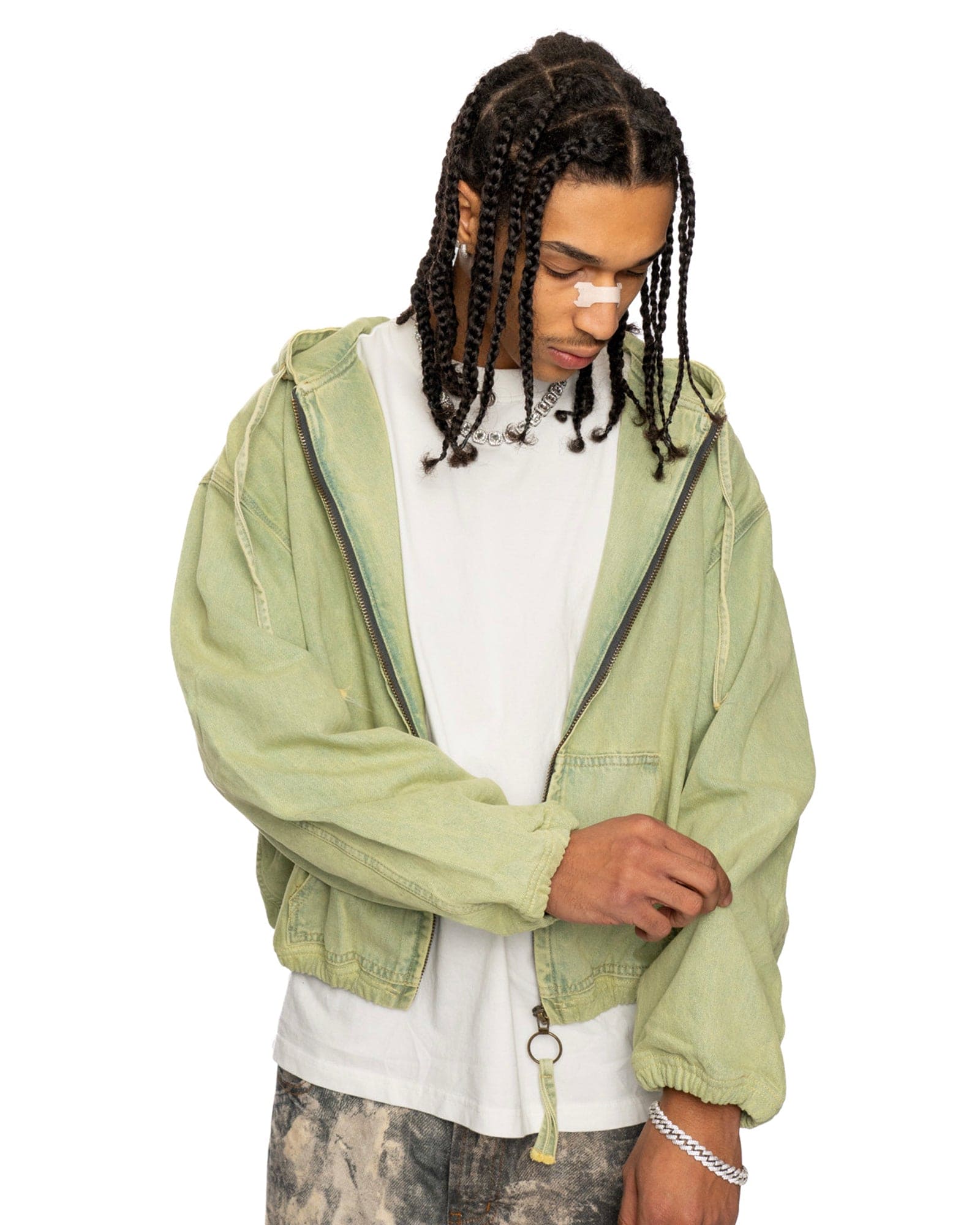 JT13| GREEN ZIP-JACKET