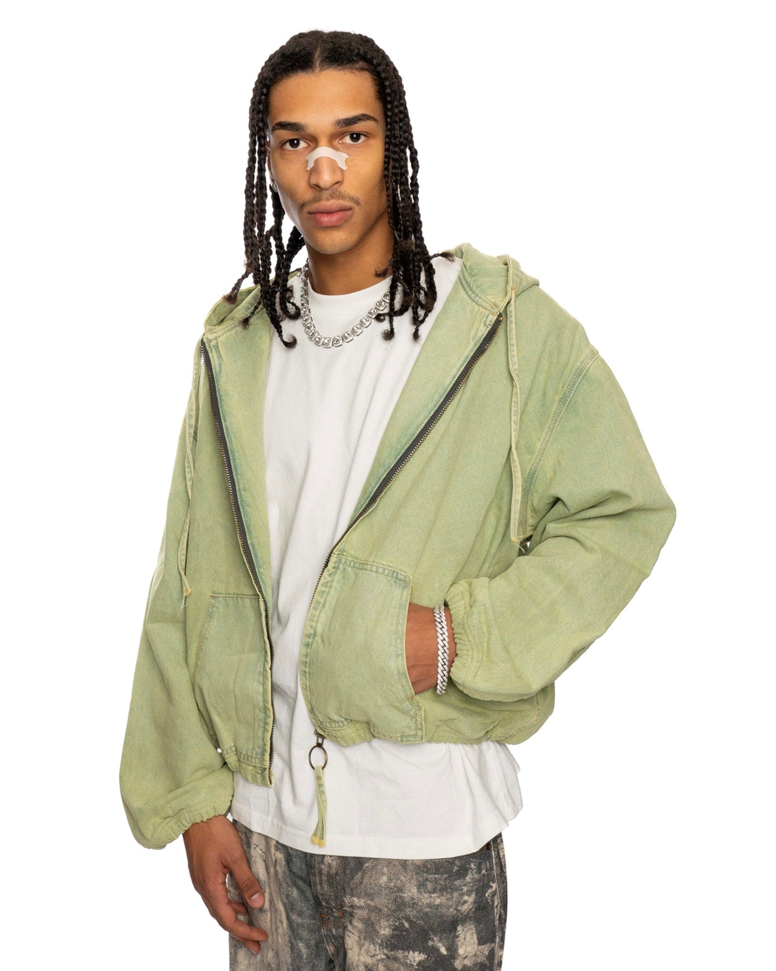 JT13| GREEN ZIP-JACKET