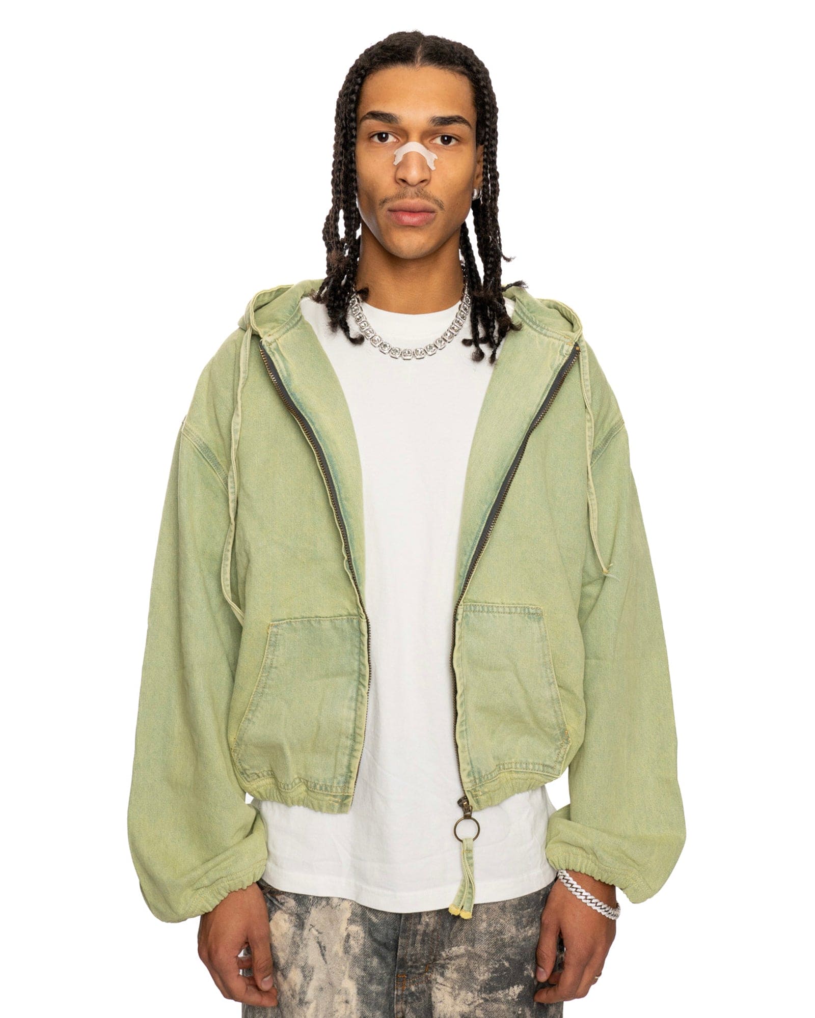 JT13| GREEN ZIP-JACKET