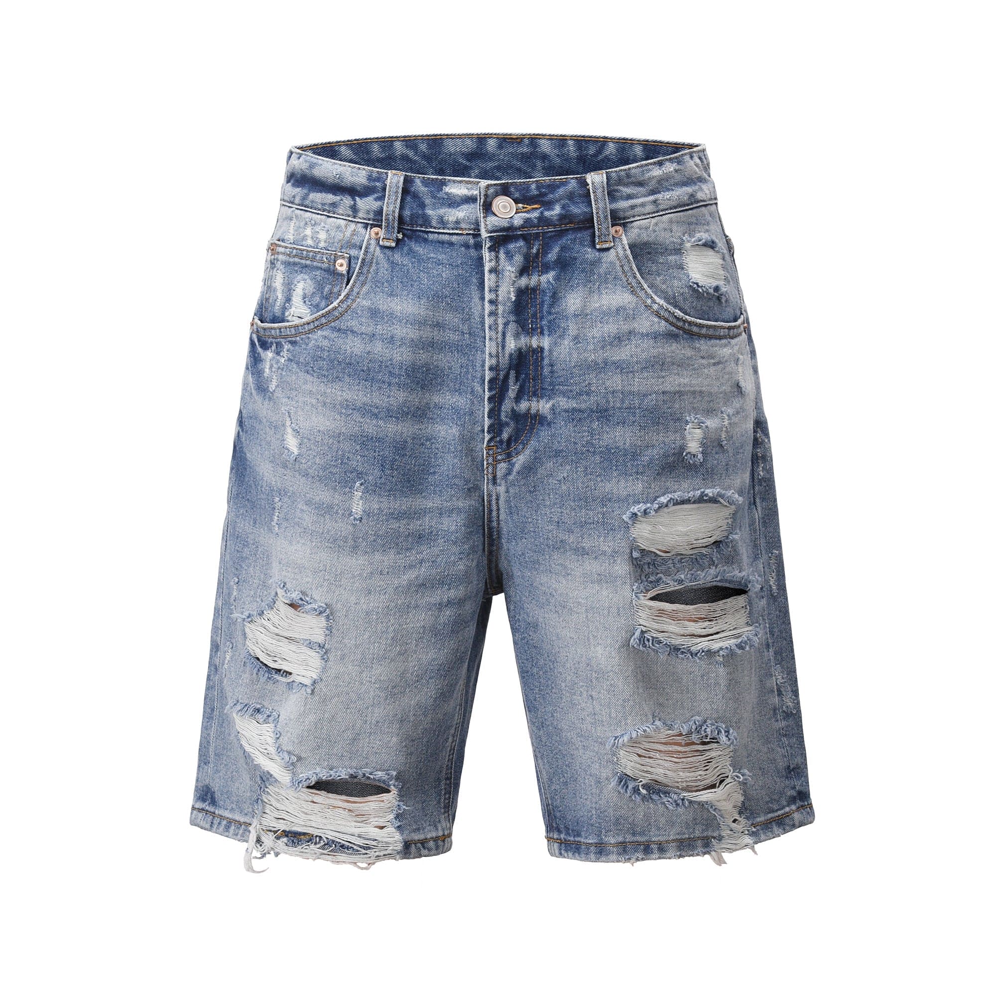 SH16|DISTRESSED INDIGO DENIM SHORT