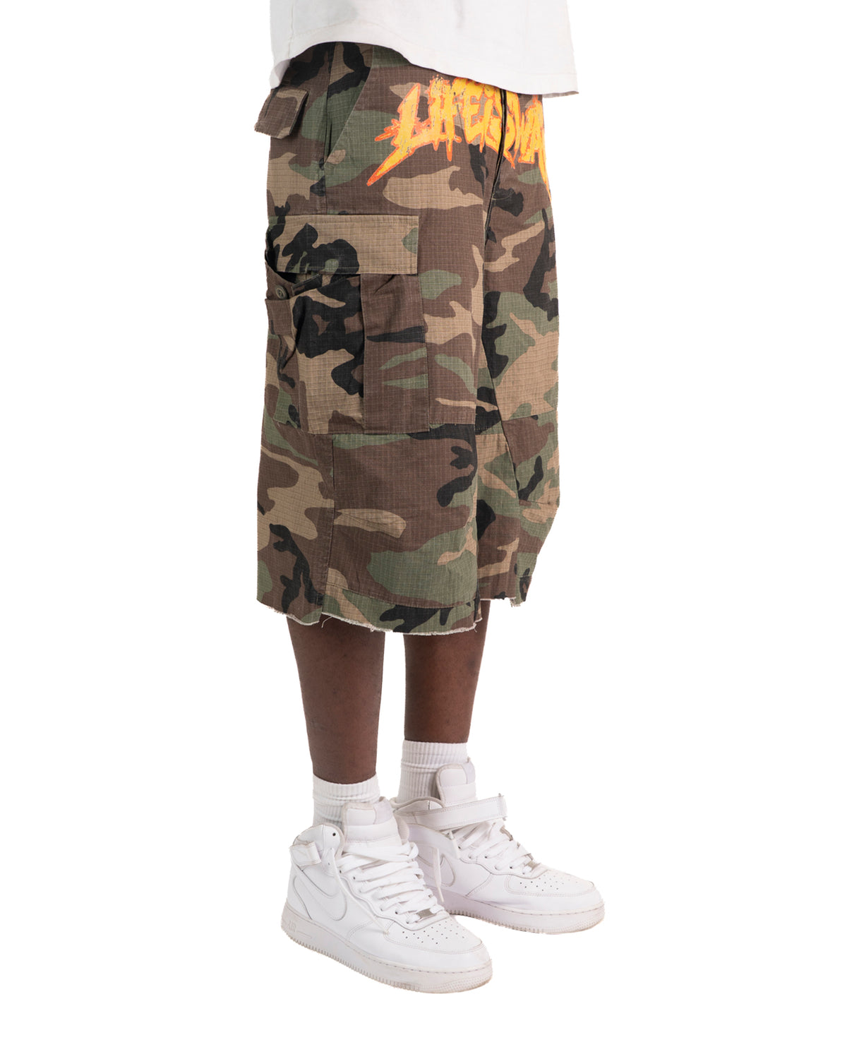 SS26|LIFE IS WAR CAMO JORTS